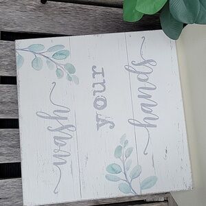 Chic 'Wash Your Hands' Wall Art by Sixtrees